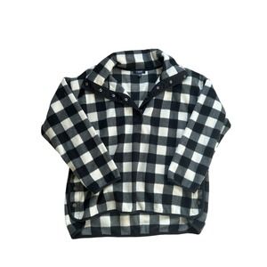 Chaps Black/White Gingham Qtr Zip *RARE* | Size Petite XL